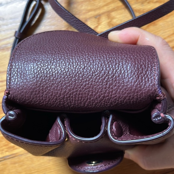 Polene numero un micro bag in textured leather in rich burgundy color - Picture 10 of 12